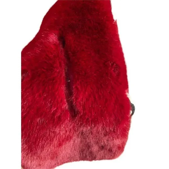 Womens Chico’s red faux fur pull through scarf NWT - Picture 7 of 7